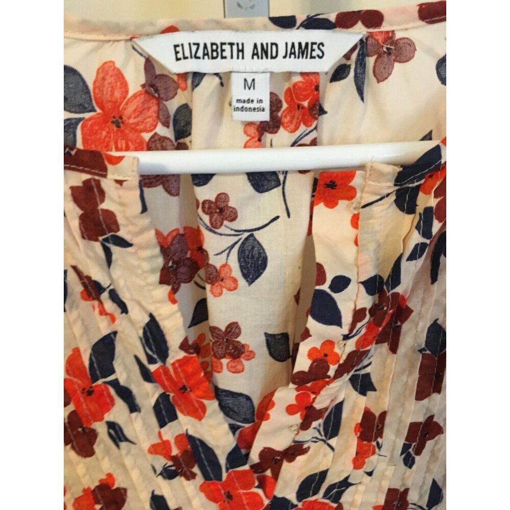 Elizabeth and James Blouse Shirt Top Medium Fall Peasant Cotton Lightweight - Picture 3 of 9